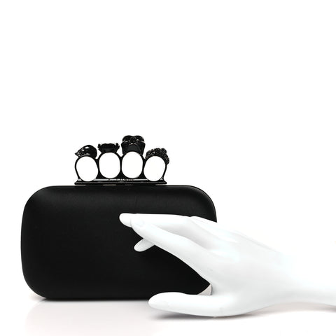 Silk Knucklebox Clutch Black