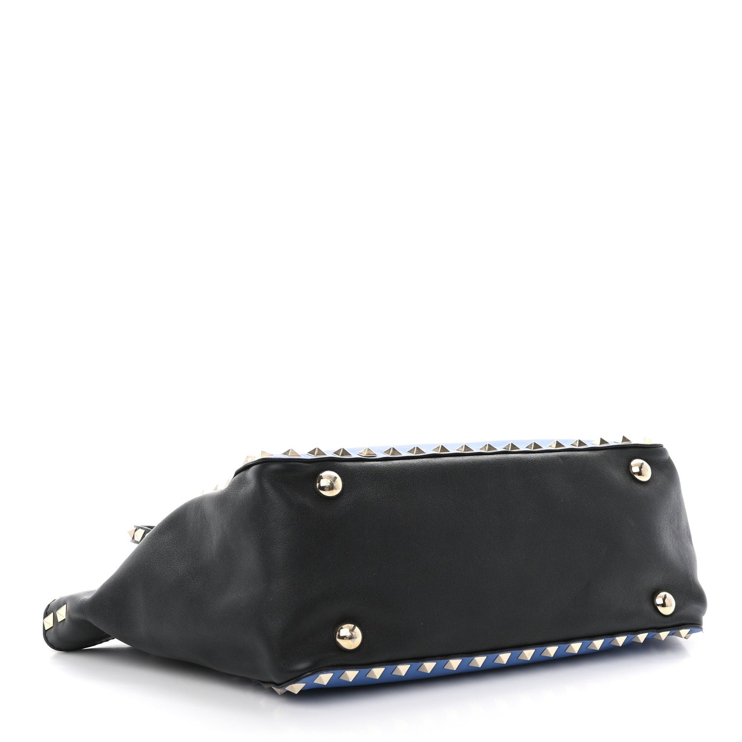 Vitello Small Rockstud Tote Blue Black