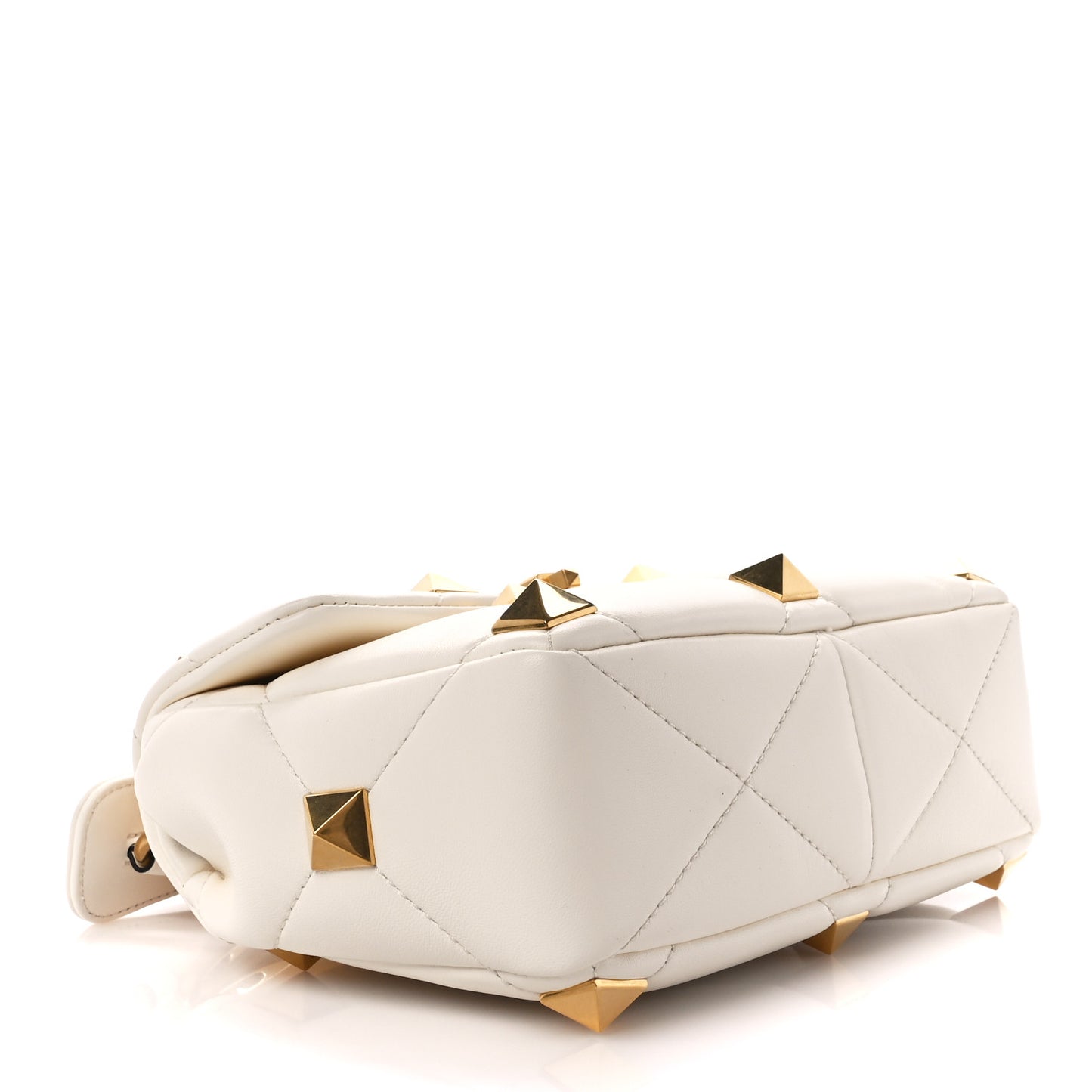 Nappa Medium Roman Stud Shoulder Bag Ivory