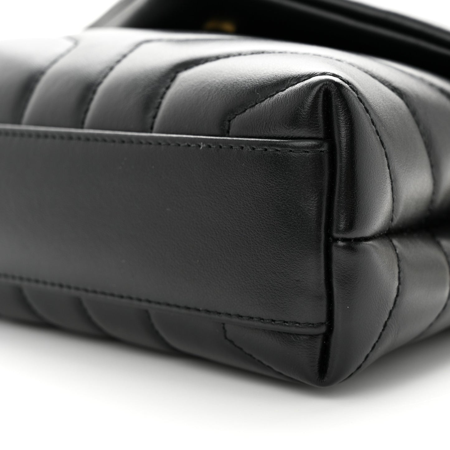Calfskin Y Quilted Monogram Toy Loulou Crossbody Bag Black