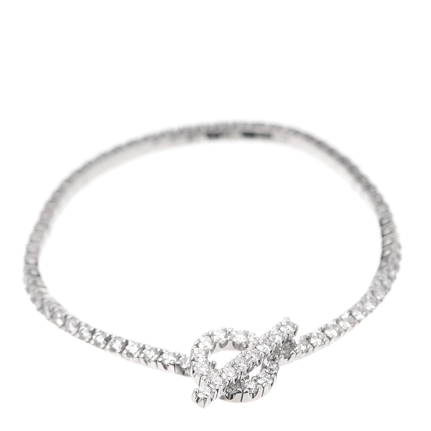 18K White Gold Diamond Finesse Link Bracelet XS