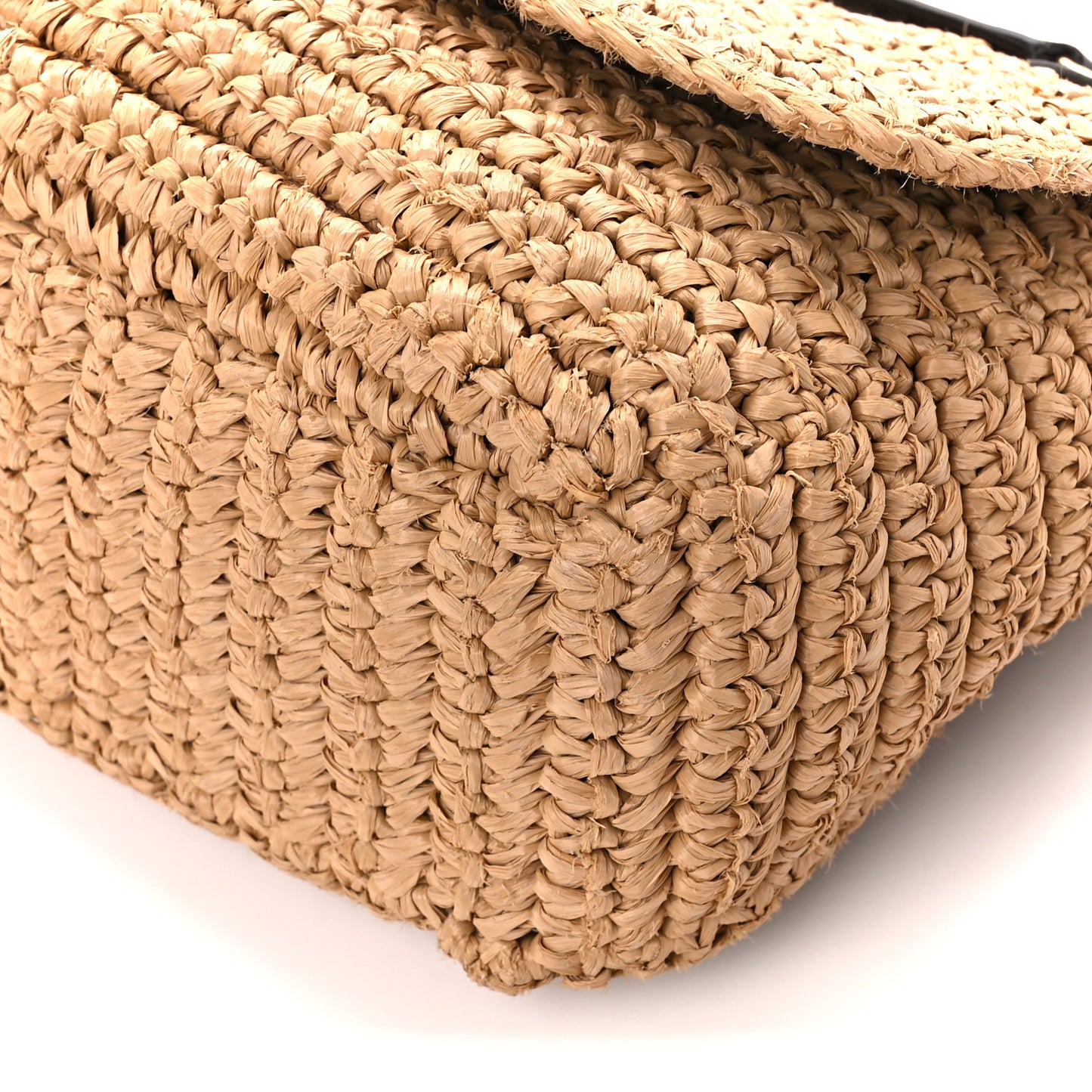 Raffia Calfskin Monogram Medium Niki Chain Satchel Natural