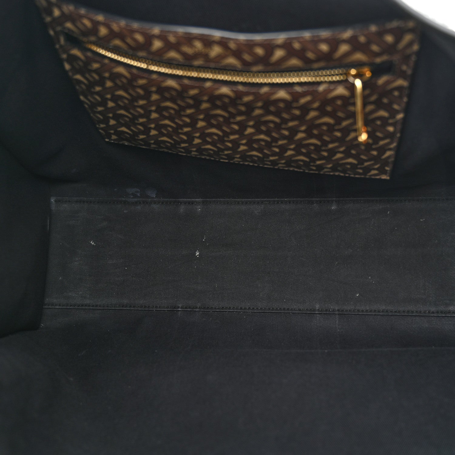 Burberry E-Canvas Monogram Stripe Book Tote Bridle Brown 5 of 21