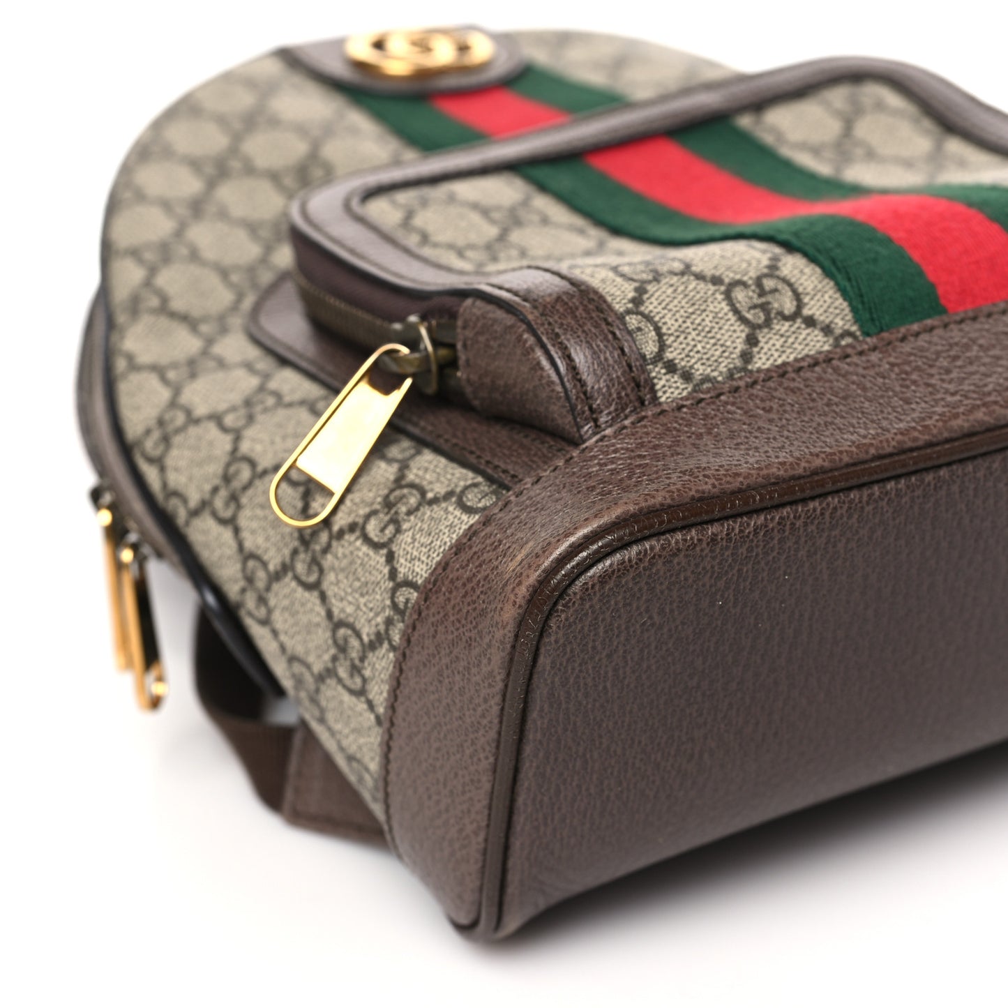 GG Supreme Monogram Calfskin Web Small Ophidia Day Backpack Beige Ebony New Acero
