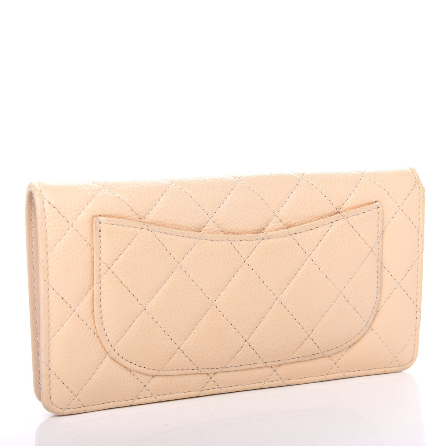 Caviar Quilted Yen Wallet Beige