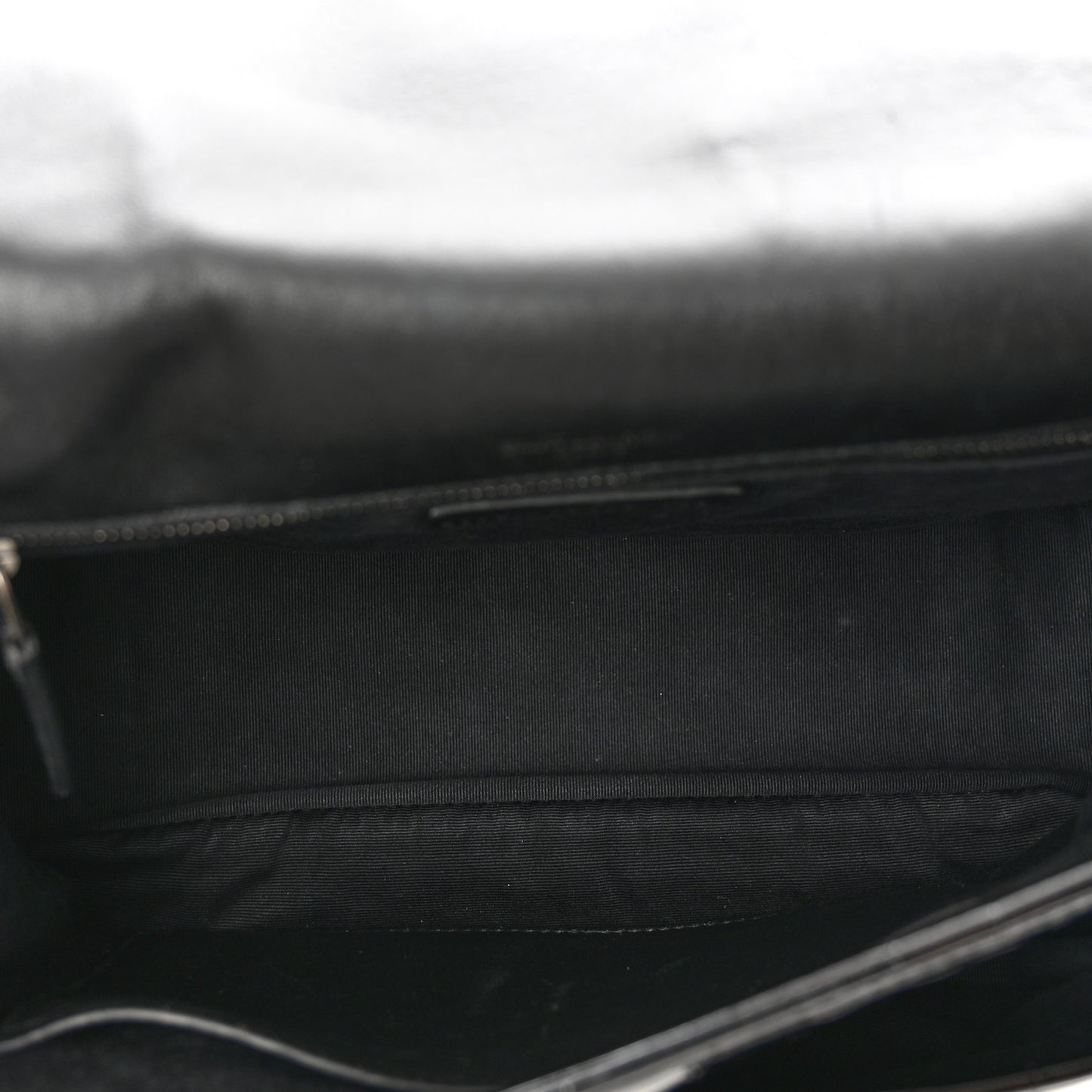 Patent Crocodile Embossed Lambskin Monogram Medium Niki Chain Satchel Black
