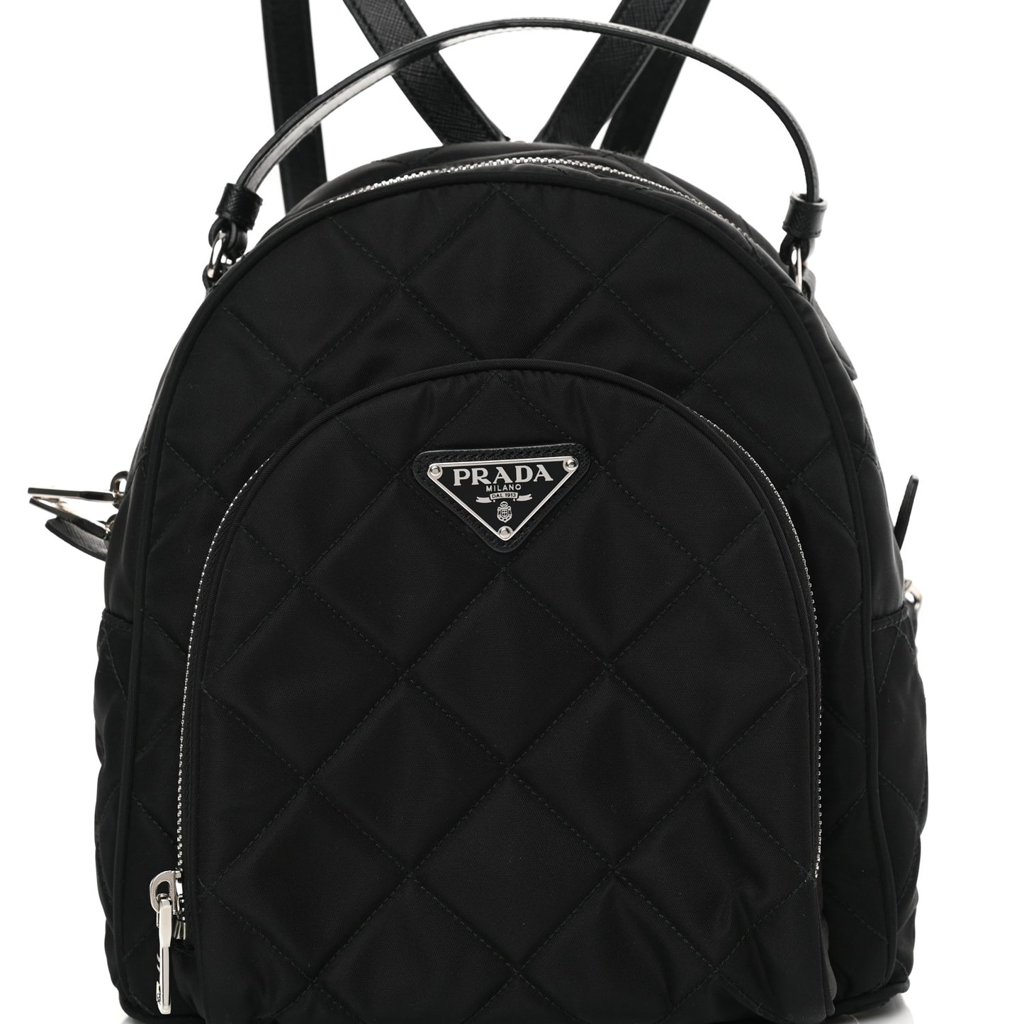 Nylon Tessuto Impuntu Quilted Backpack Black