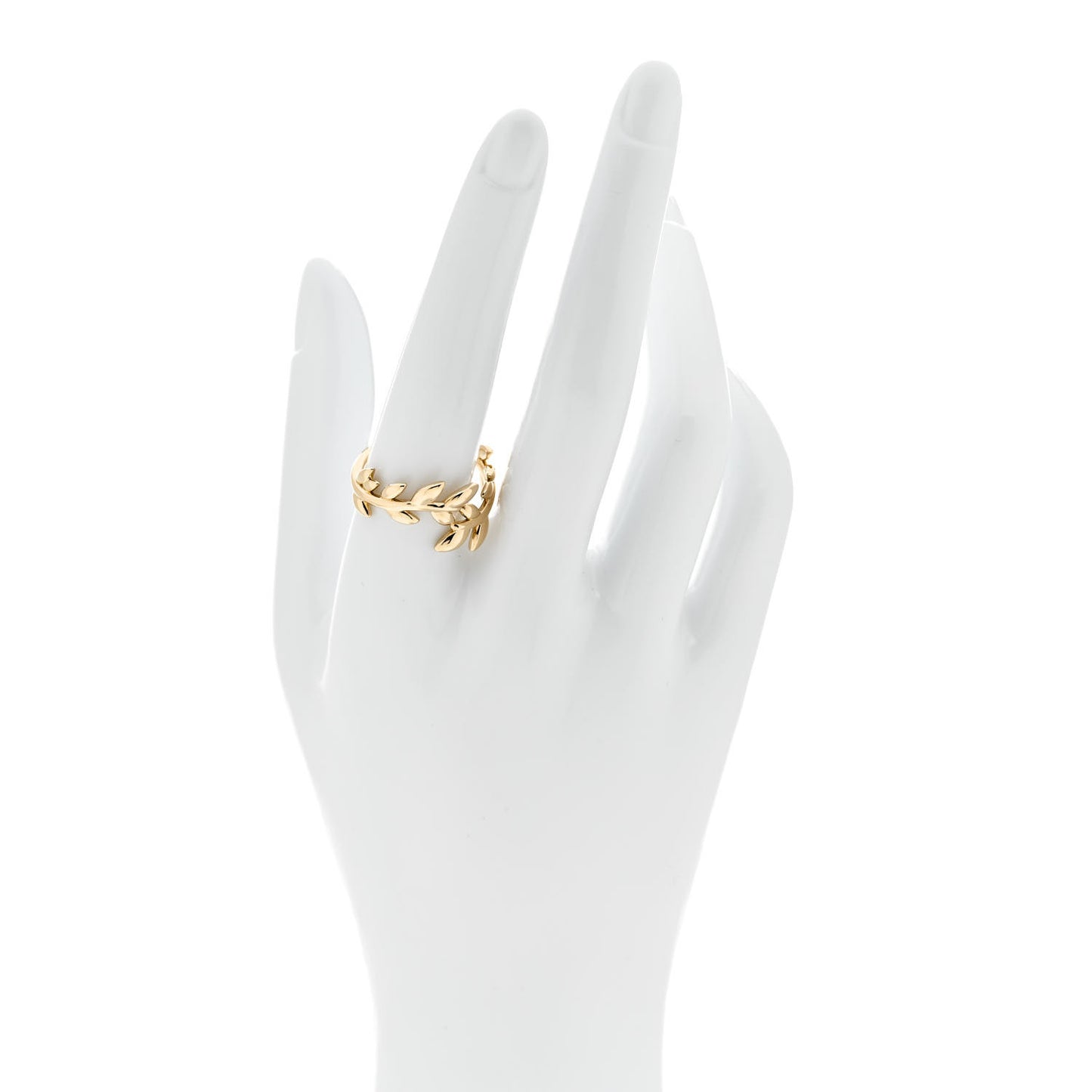 18K Yellow Gold Paloma Picasso Olive Leaf Bypass Ring 58 8.5