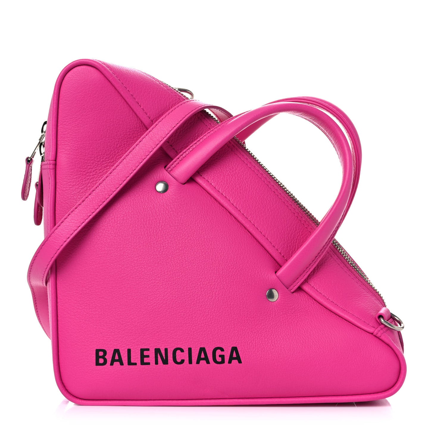 Calfskin XS Triangle Duffle Acid Pink