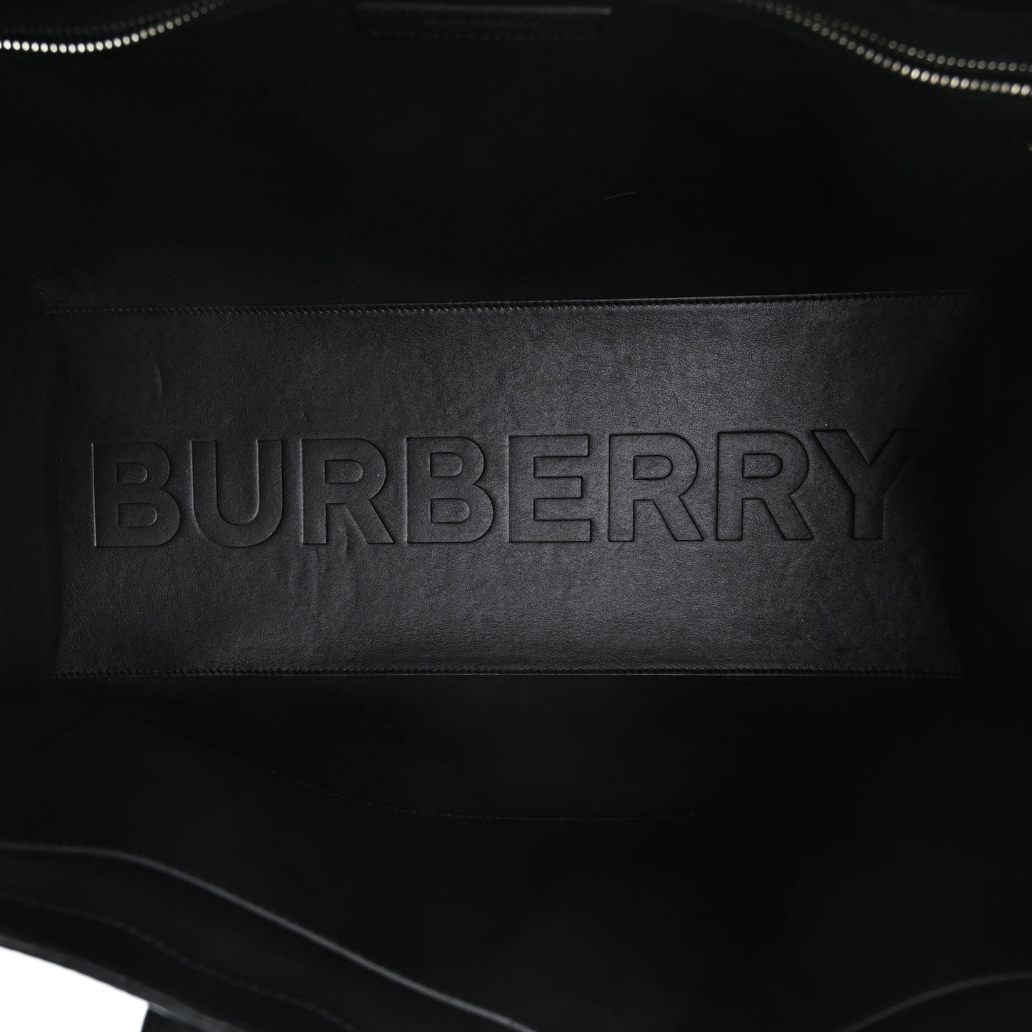 Calfskin Denny Check Embossed Tote Black