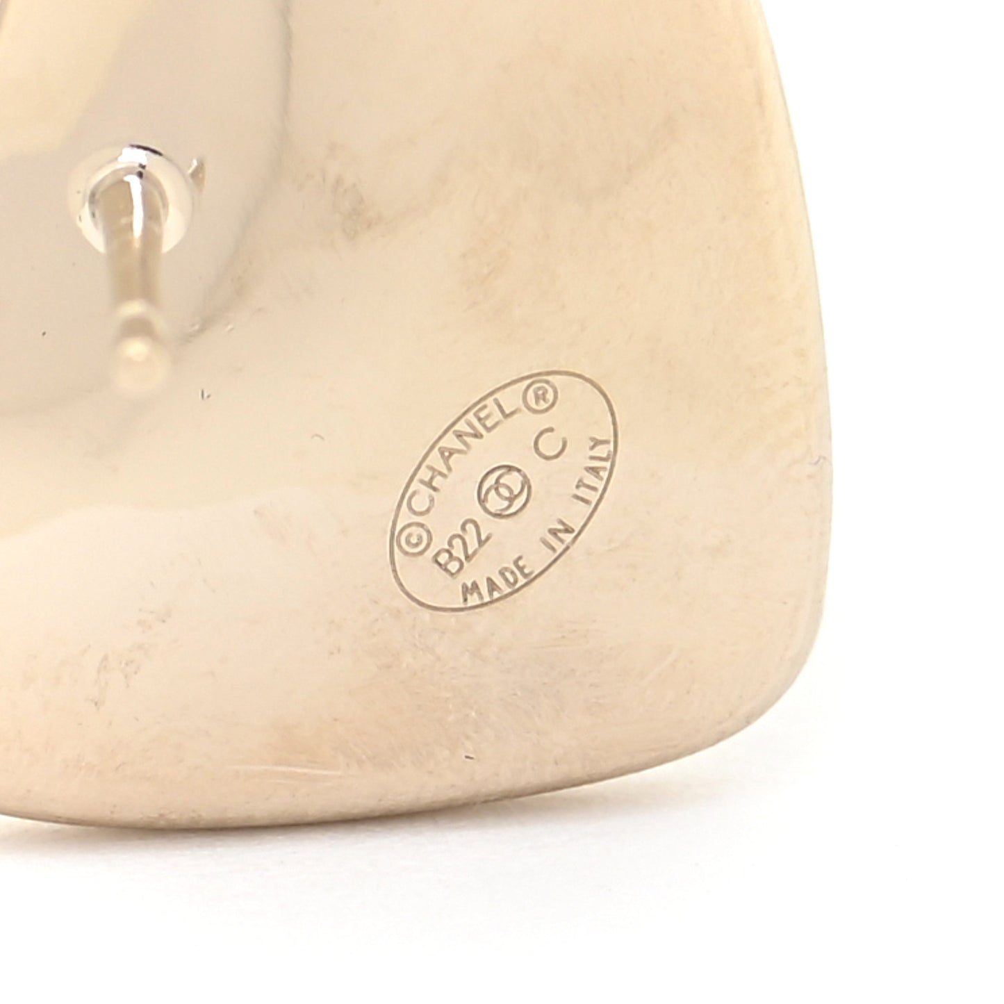 Pearl CC Heart Earrings Gold