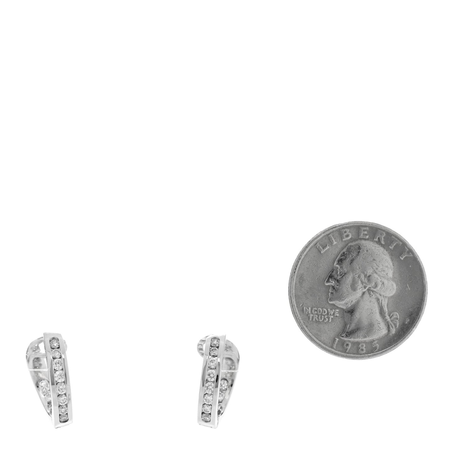 Platinum Diamond .78ctw Hoop Earrings