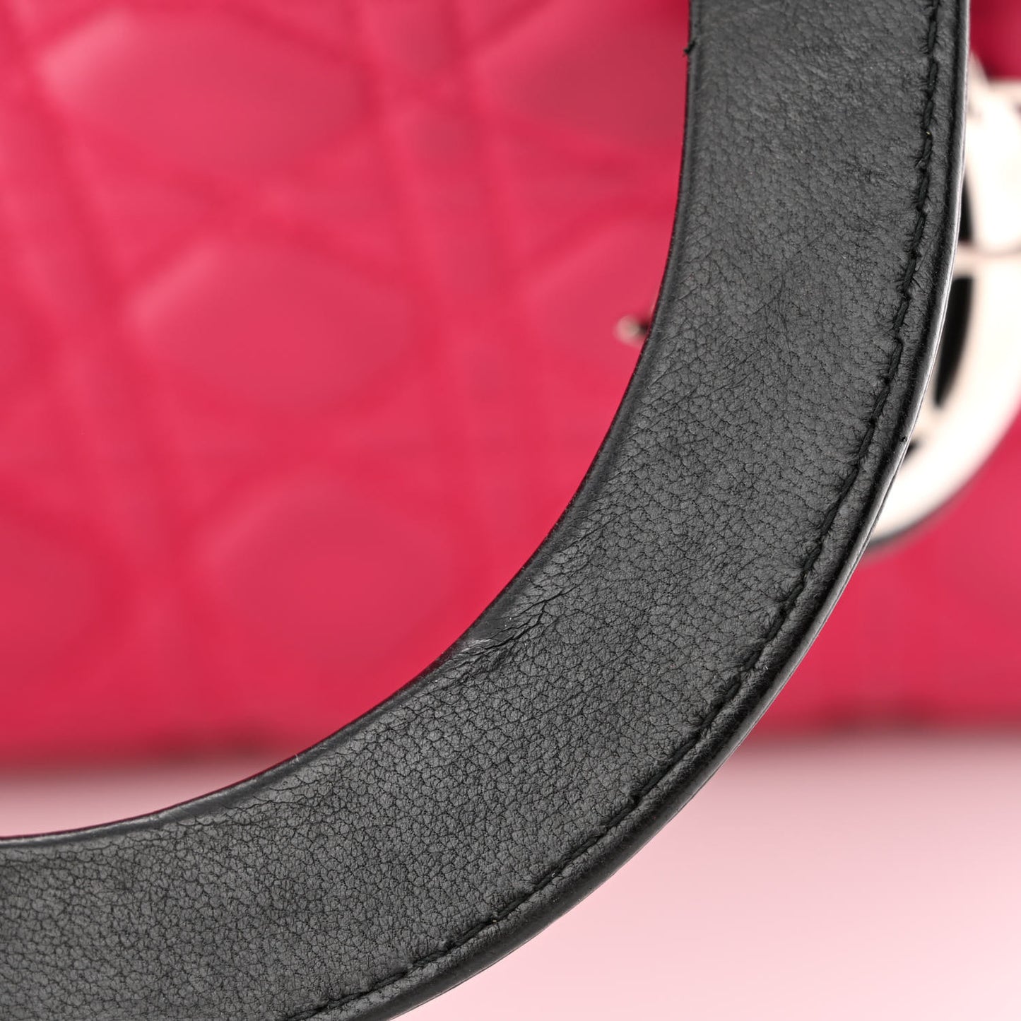 Lambskin Cannage Medium Tri-Color Lady Dior Fuchsia Anemone Black