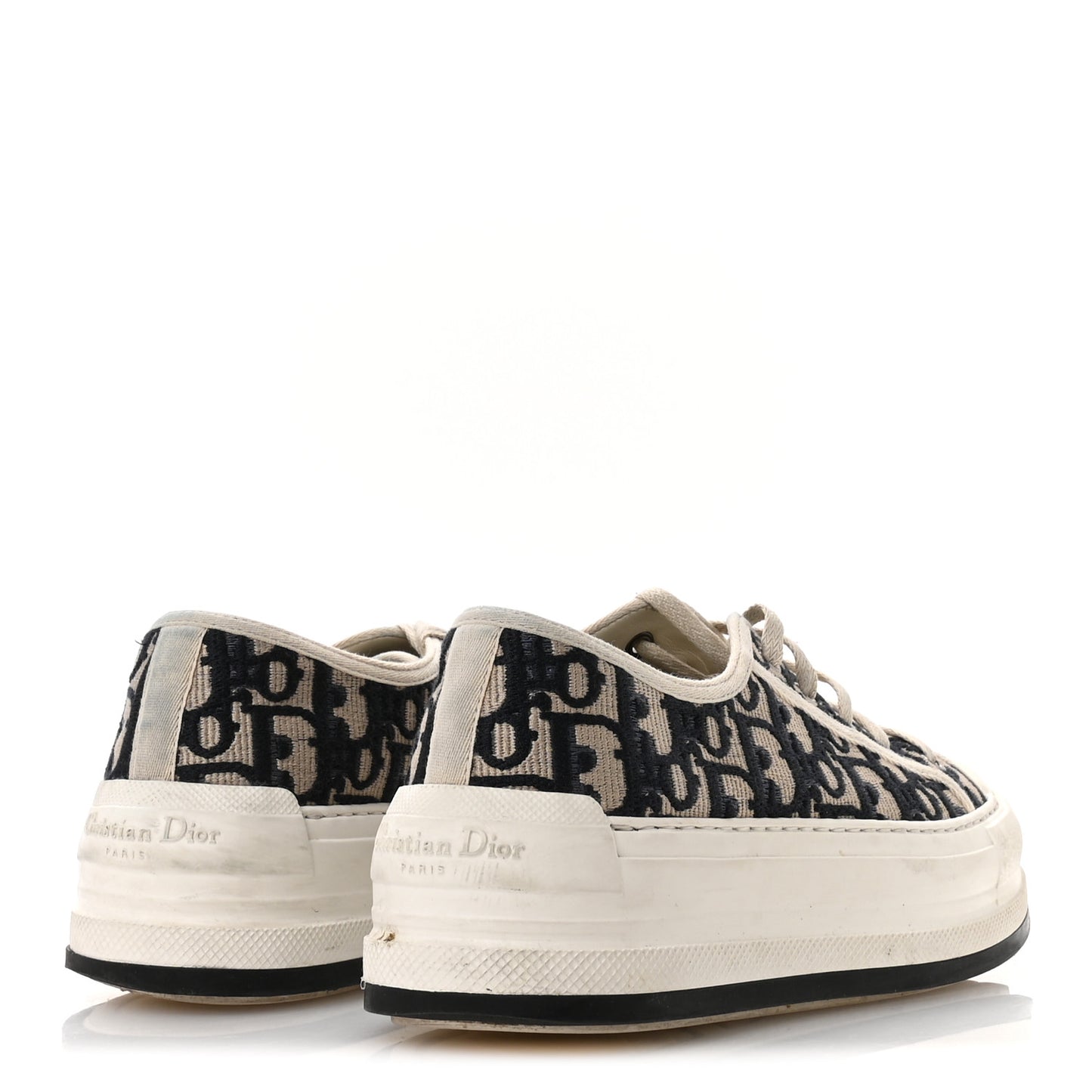 Canvas Oblique Walk 'N' Dior Platform Sneakers 37 Deep Blue