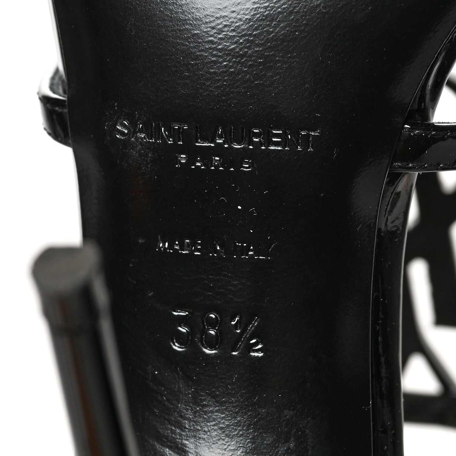 Saint Laurent Patent Cassandra 100 Sandals 38.5 Black 7 of 8