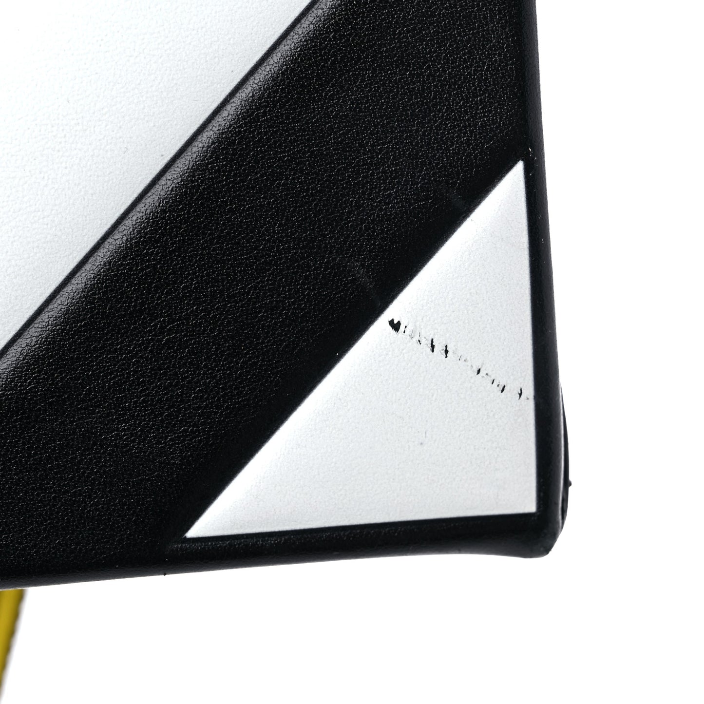 Saffiano Striped Diag Box Bag Black White