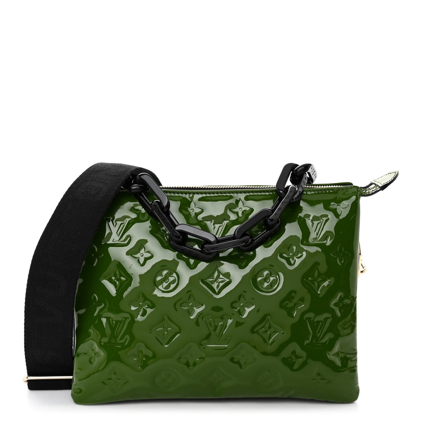 Patent Embossed Monogram Coussin PM Green Black