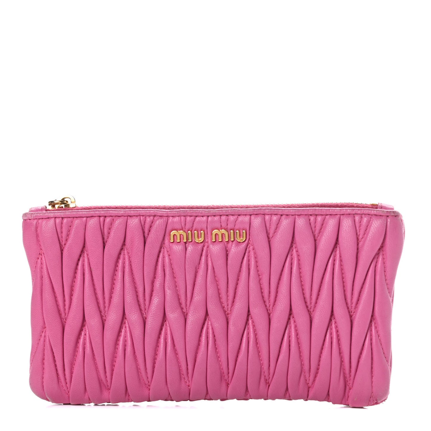 Nappa Matelasse Pouch Fuxia