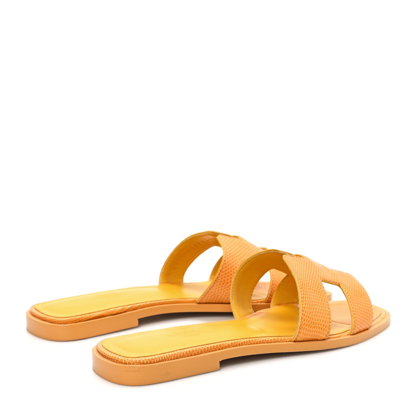 Lizard Oran Sandals 37.5 Jaune Bouton D'or