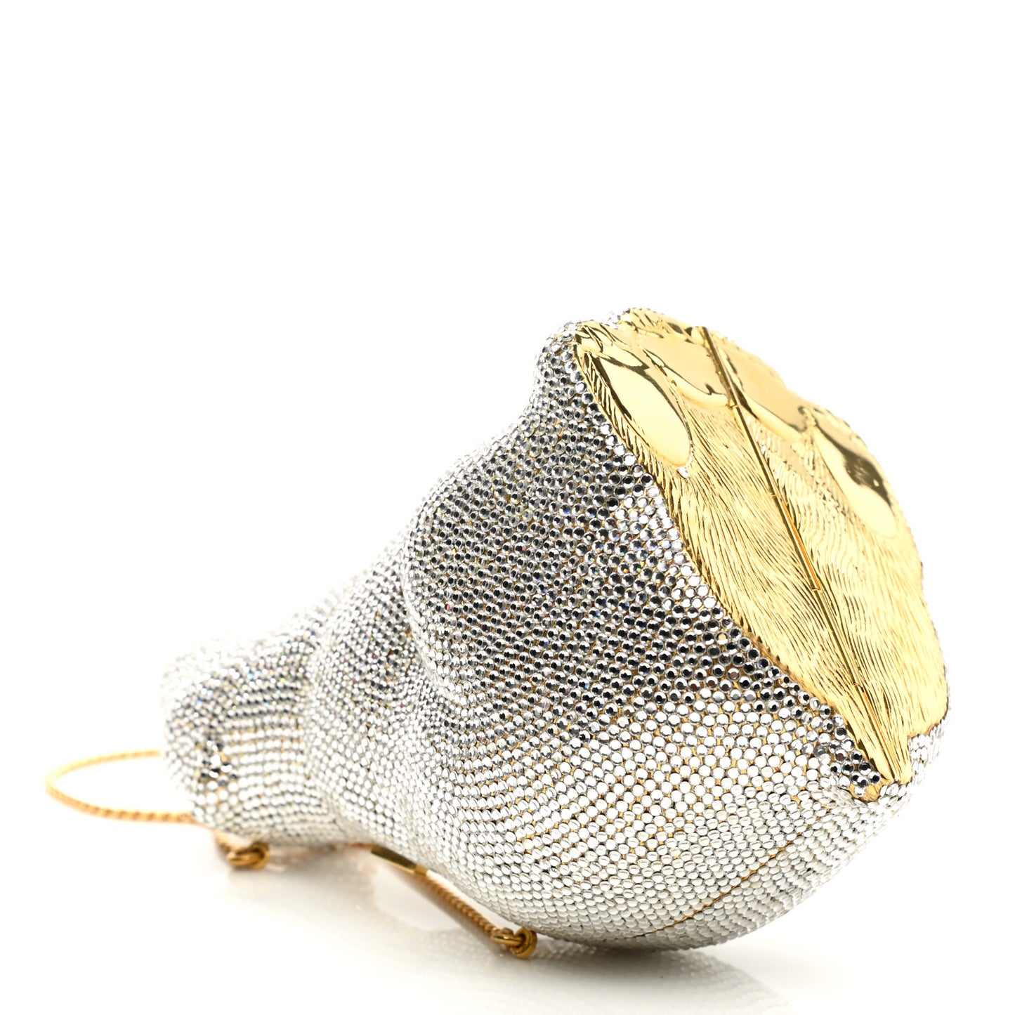 Swarovski Crystal Polar Bear Minaudiere Clutch White