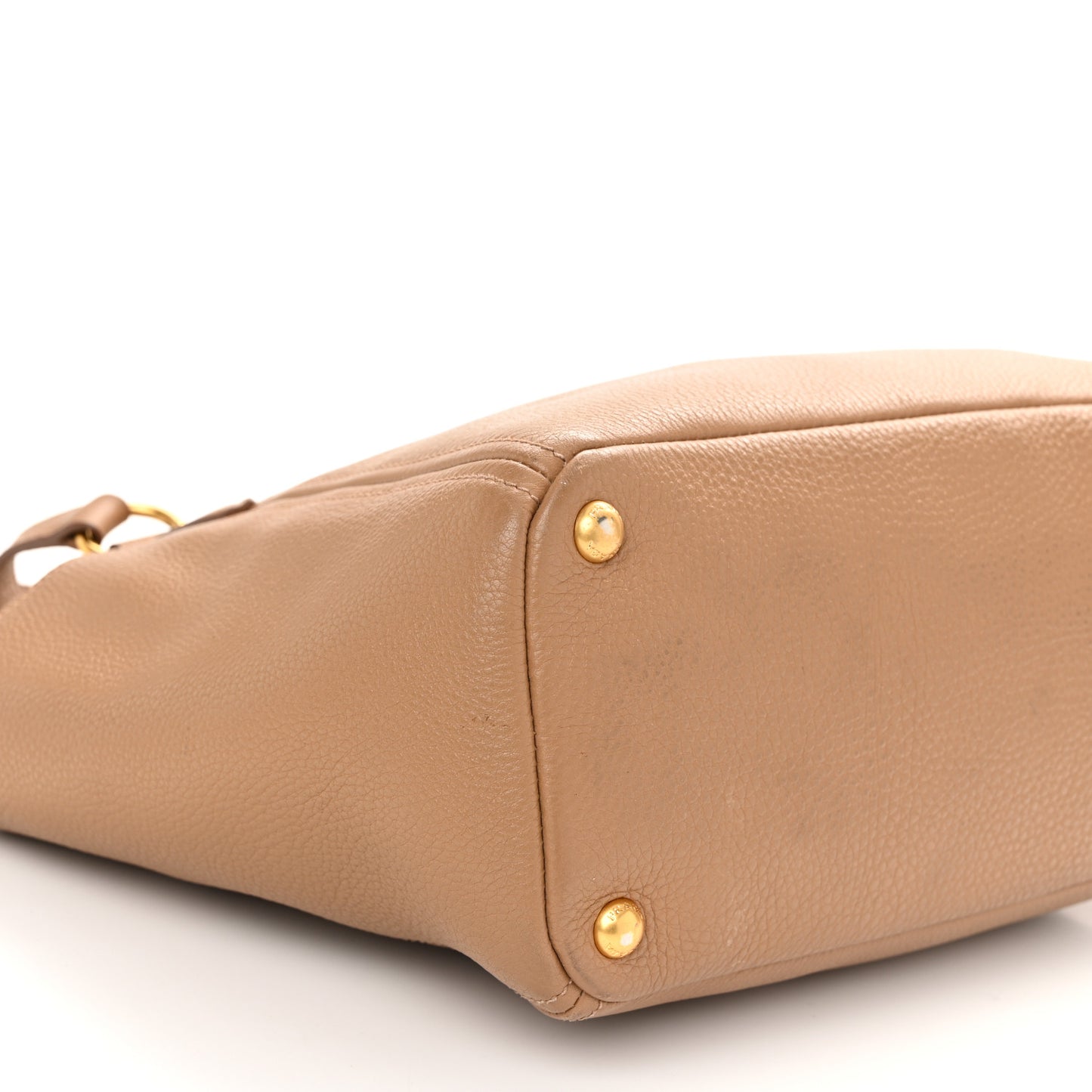 Vitello Daino Side Pocket Shoulder Bag Tote Sesamo