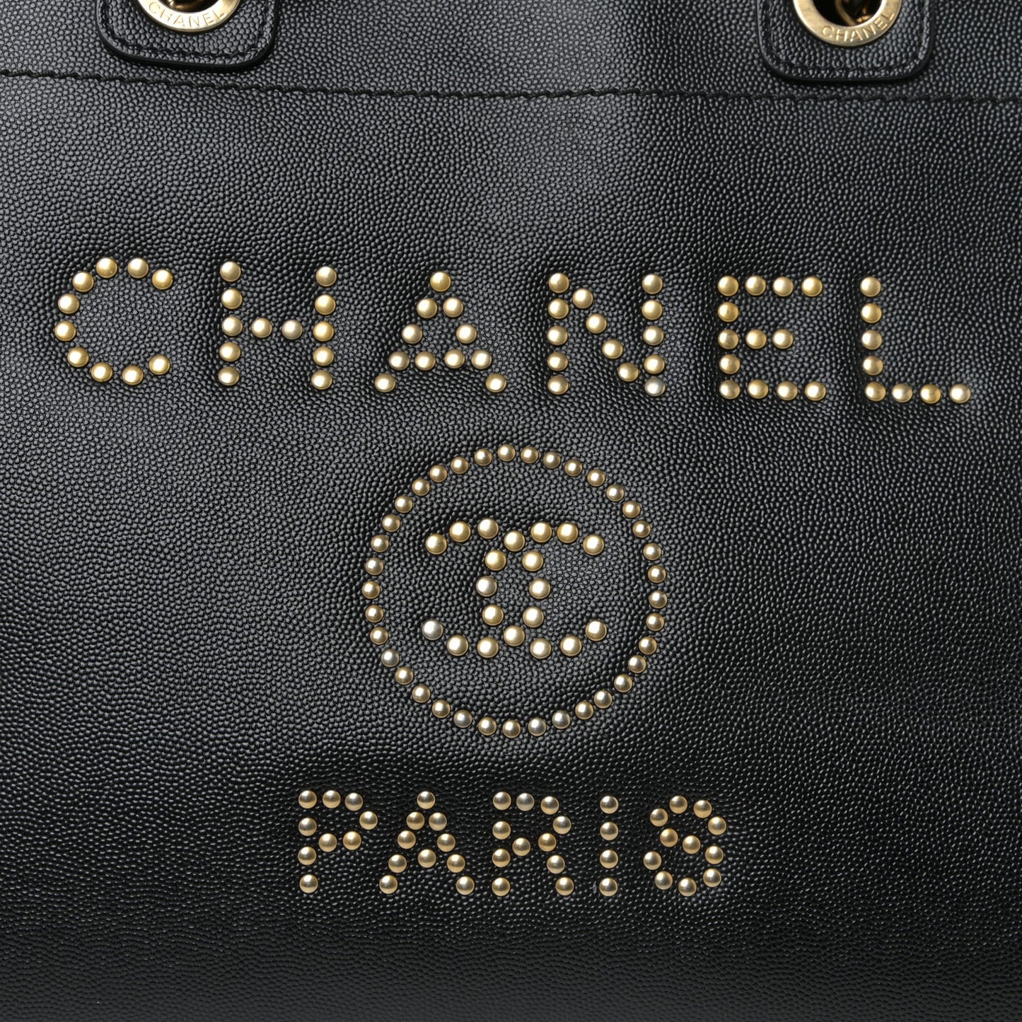 Caviar Small Studded Deauville Tote Black