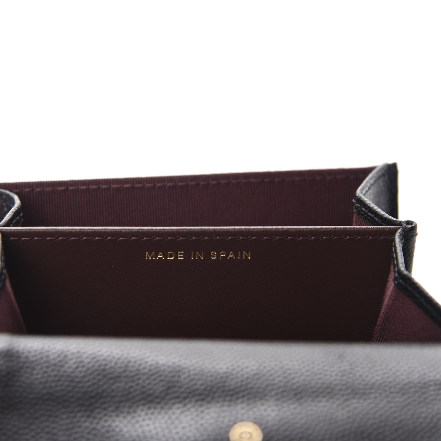 Caviar Quilted Flap Card Holder Chain Wristlet Black