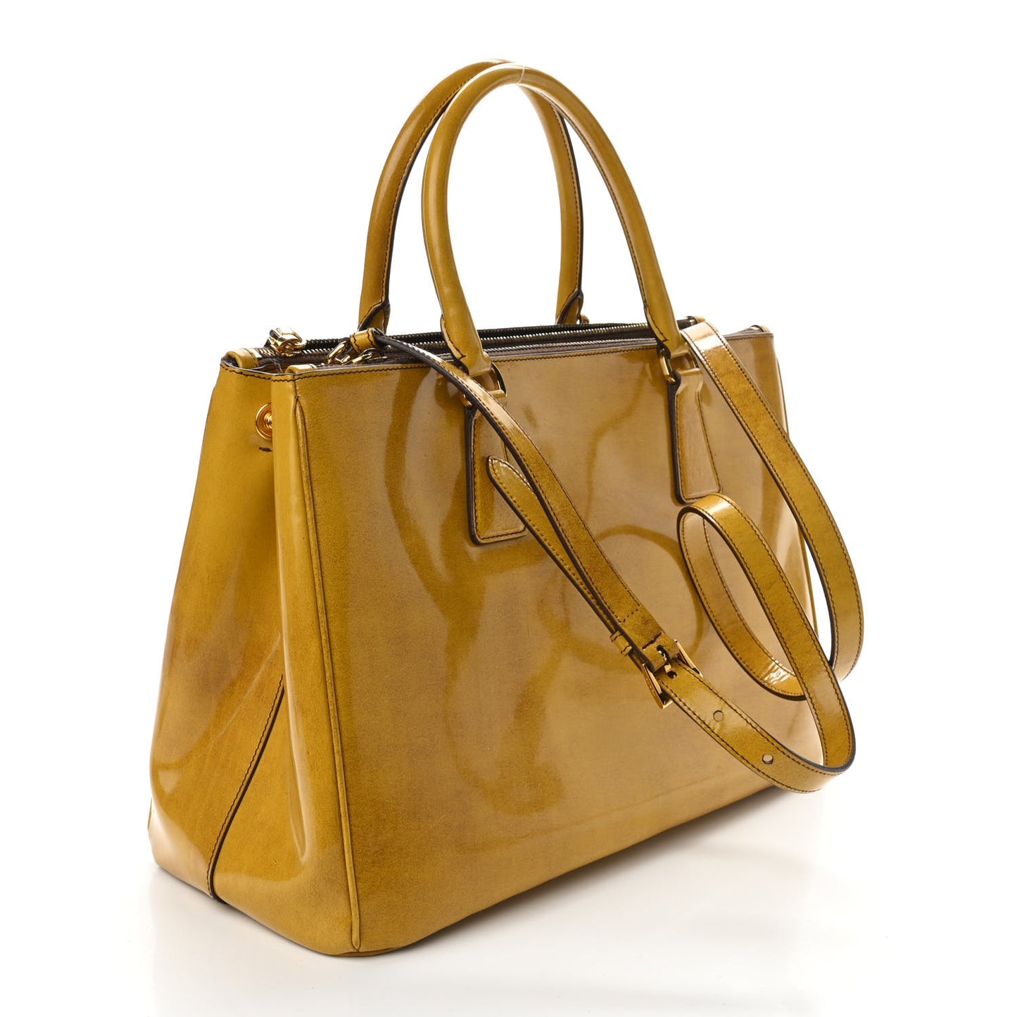 Spazzolato Medium Double Zip Tote Sole Fume