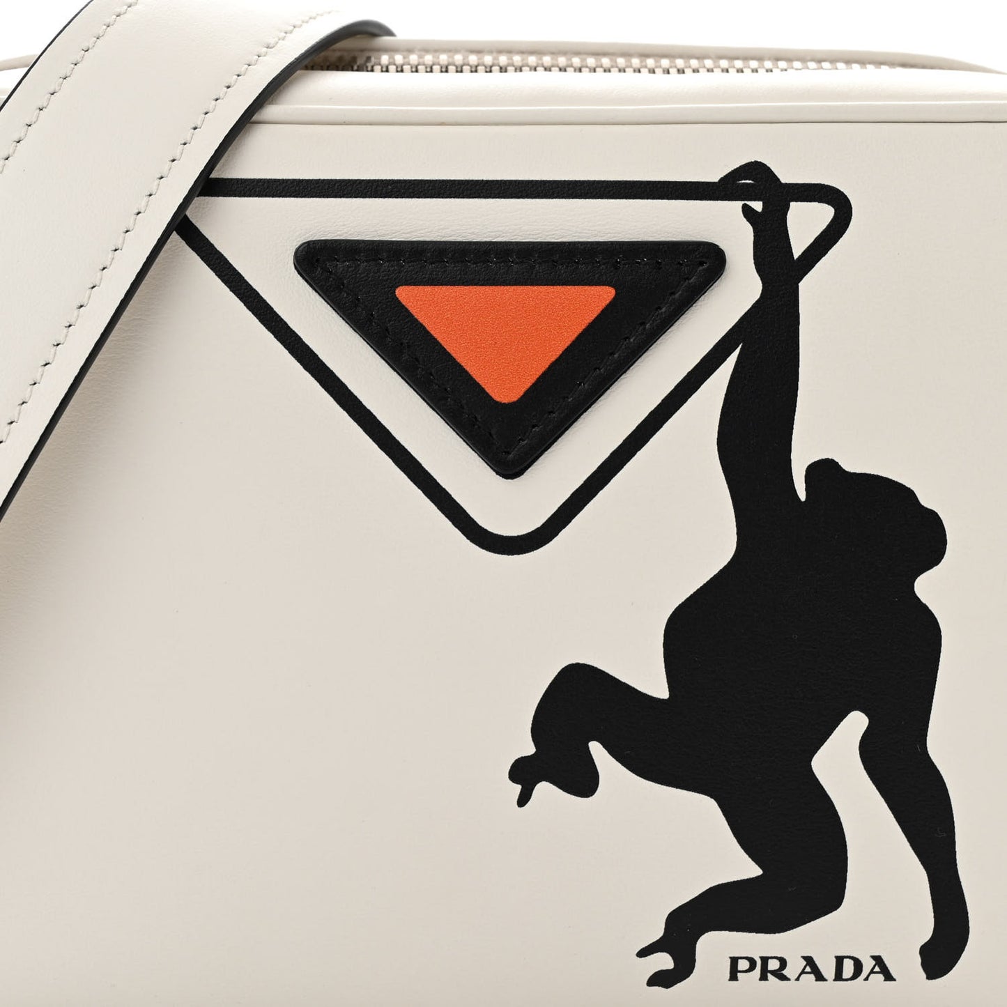 City Calf Monkey Print Camera Bag White Papaya