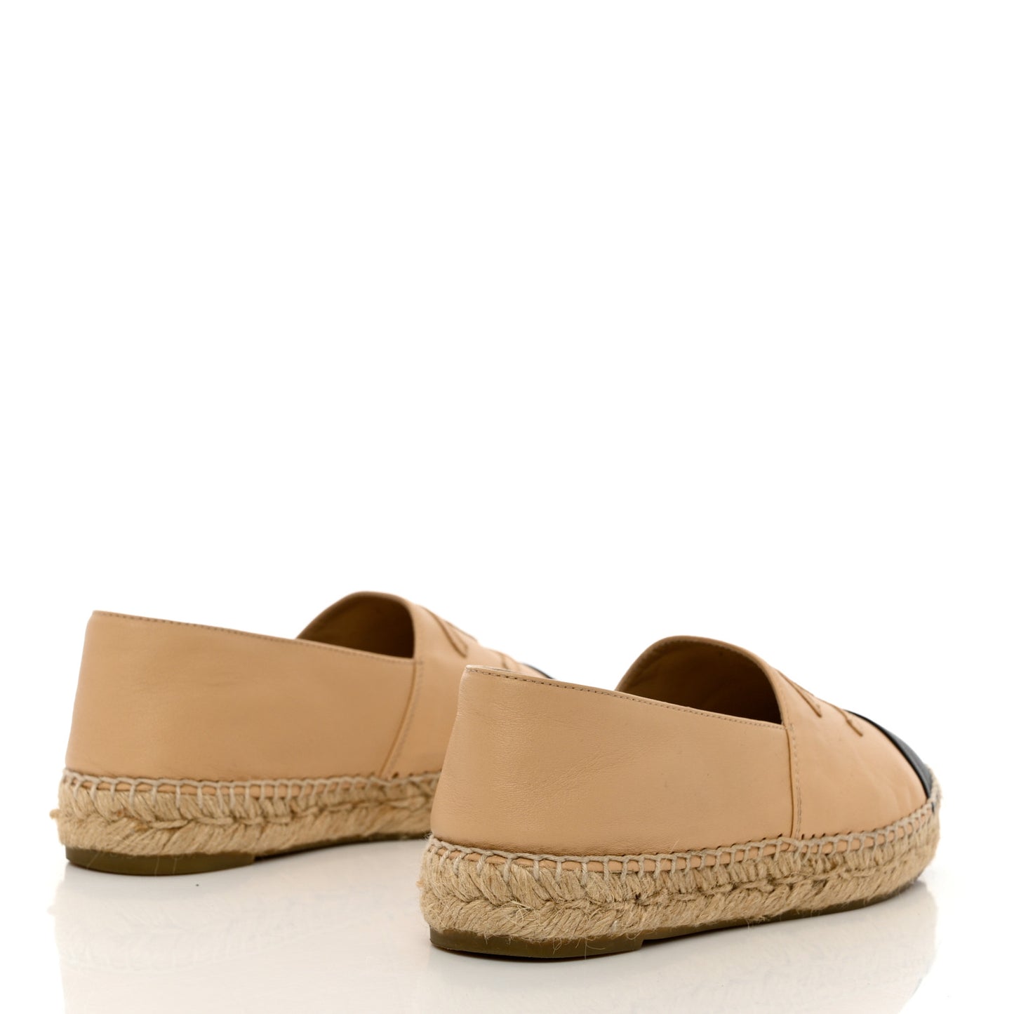 Lambskin CC Espadrilles 36 Beige Black