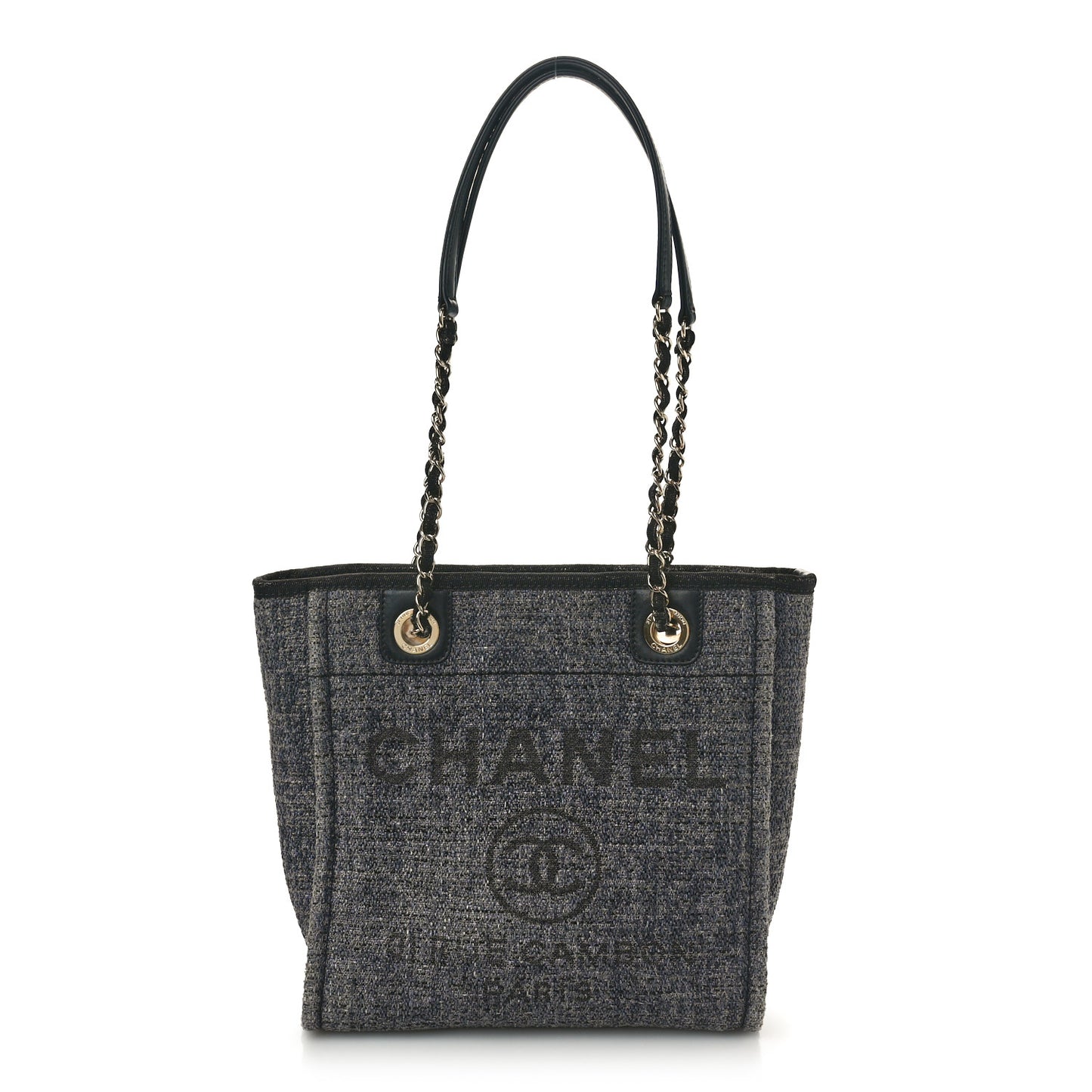 Lurex Boucle Mini Deauville Tote Black