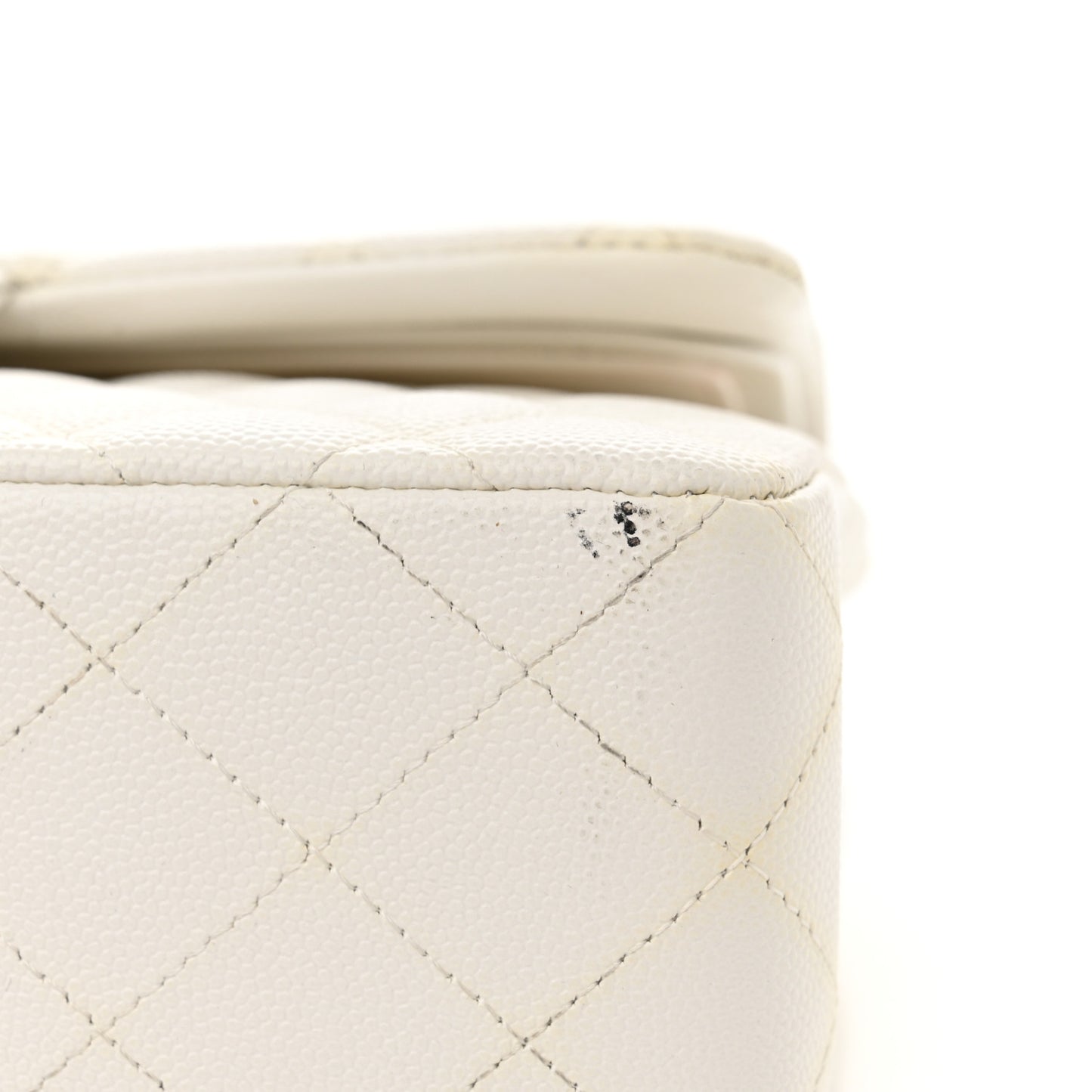 Caviar Quilted Small Double Flap White