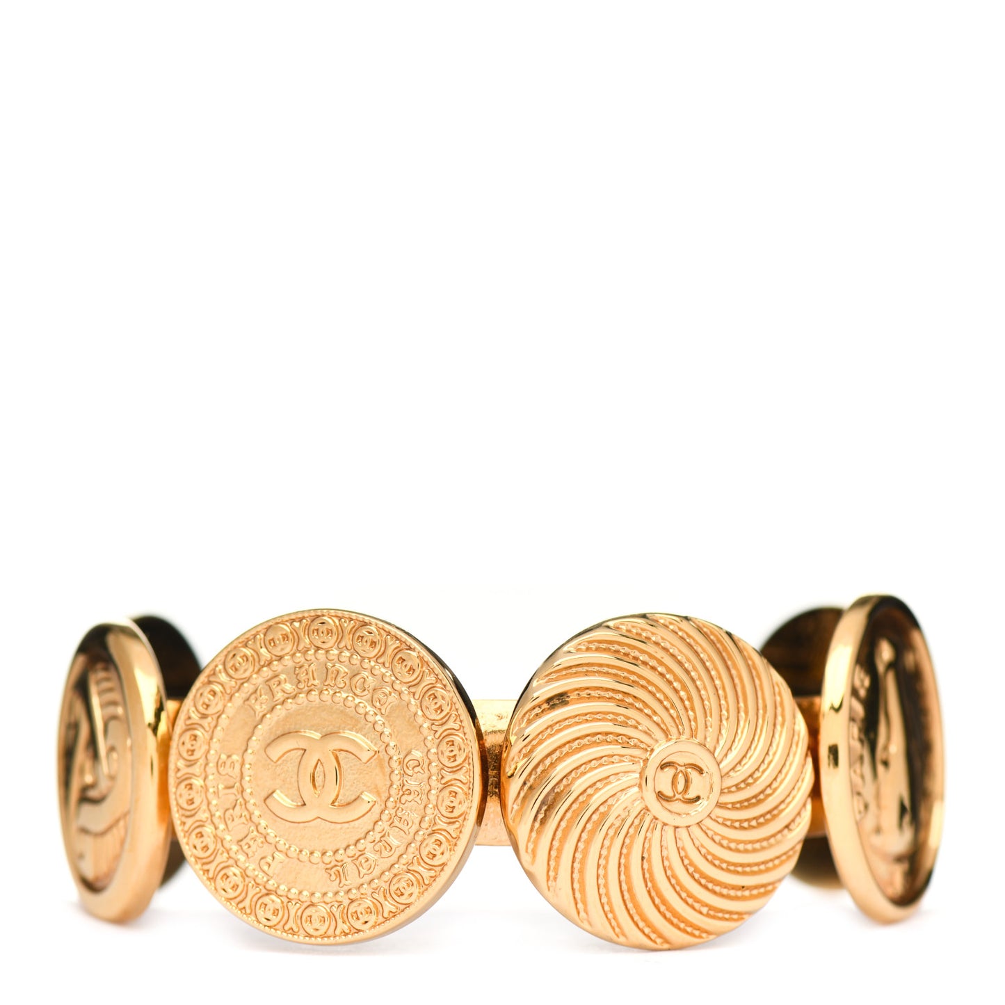 Metal Coin Cuff Gold