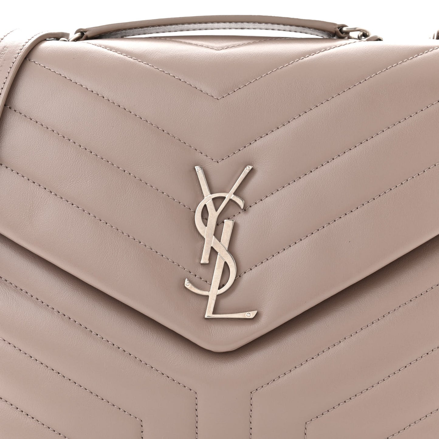 Calfskin Y Quilted Monogram Medium Loulou Chain Satchel Mink