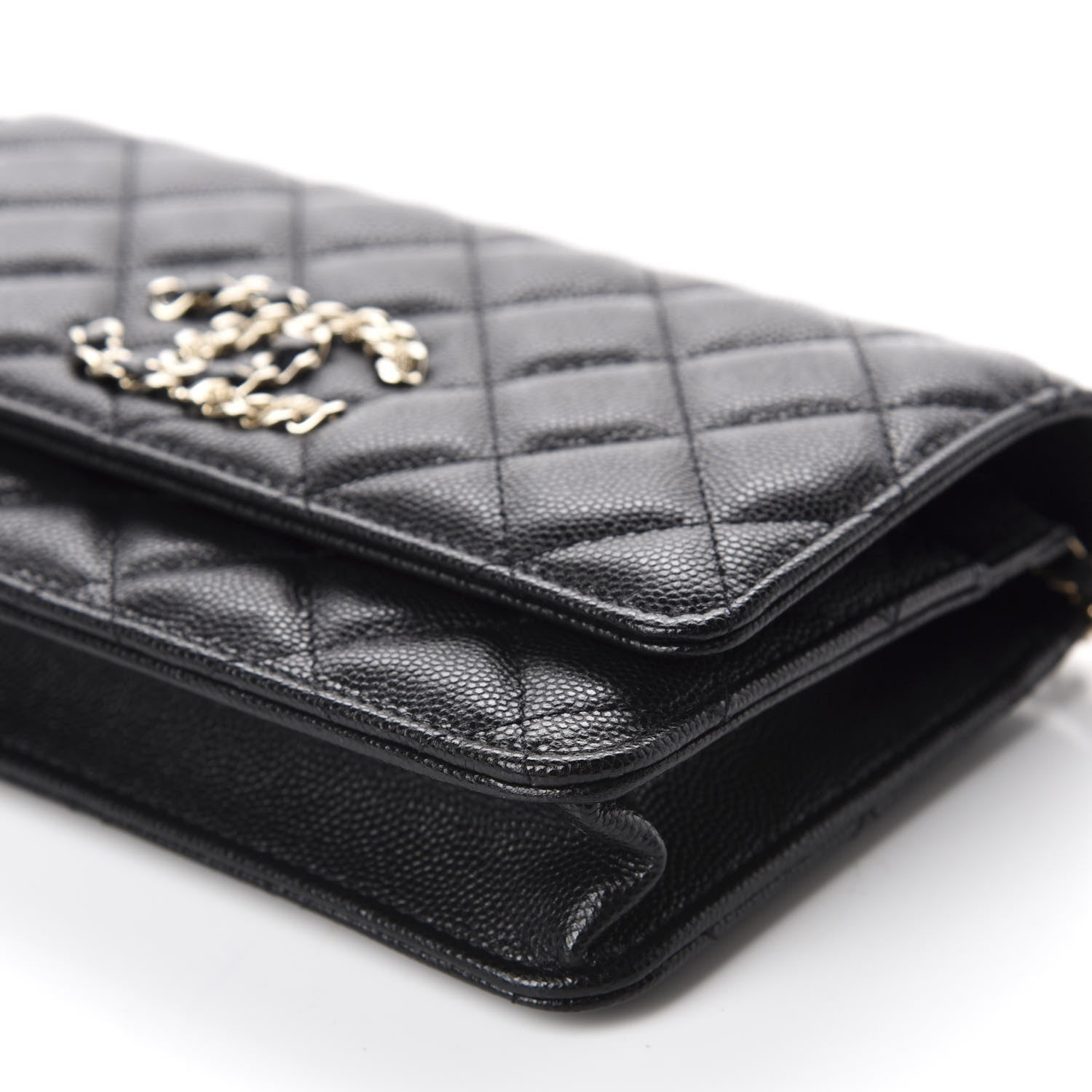 Chanel Caviar Quilted French New Wave Chain CC Wallet On Chain WOC Black 7 of 12