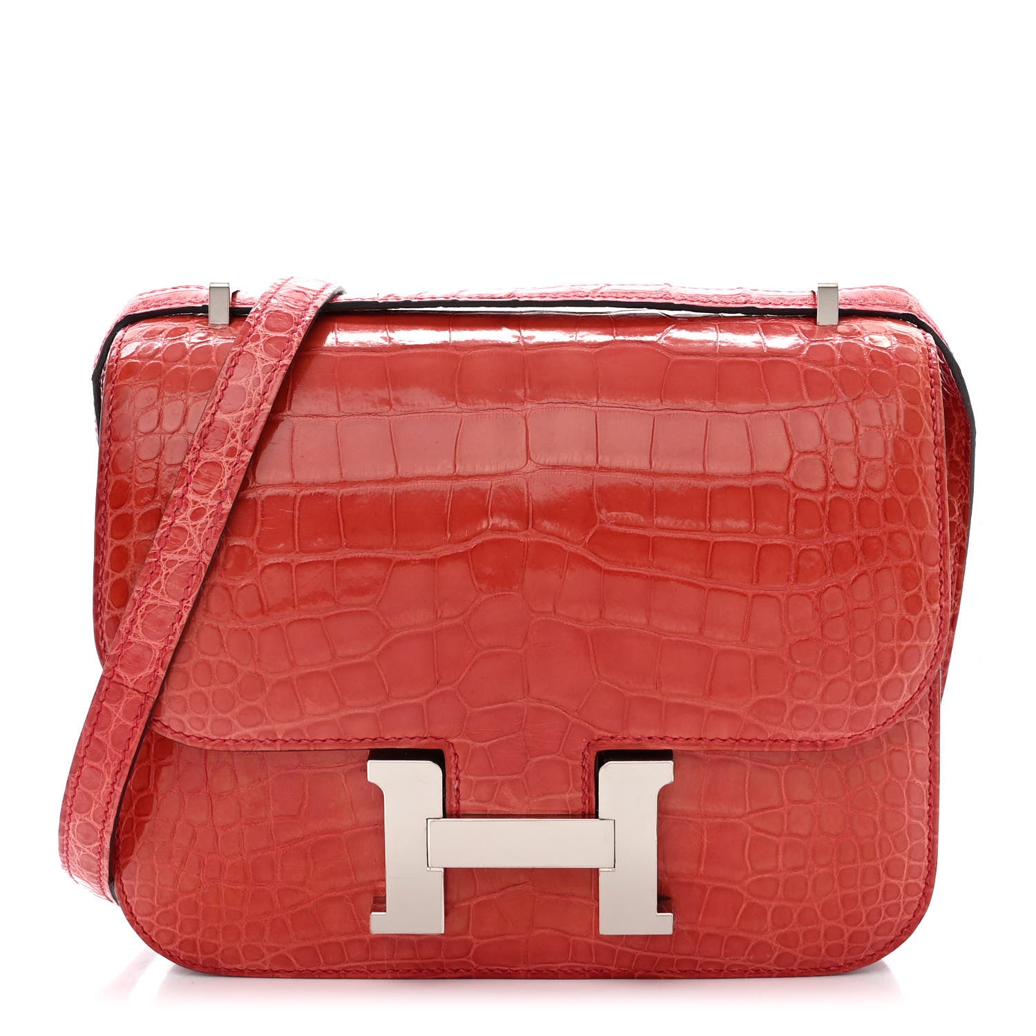 Hermes Shiny Alligator Constance 18 Bougainvillea 1 of 11
