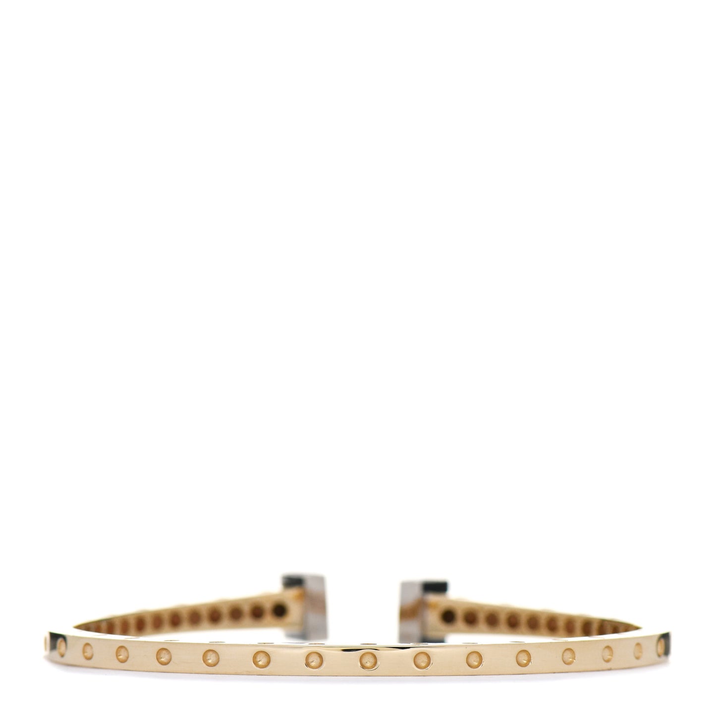 18K Yellow White Gold Diamond Pois Moi Chiodo Cuff Bracelet