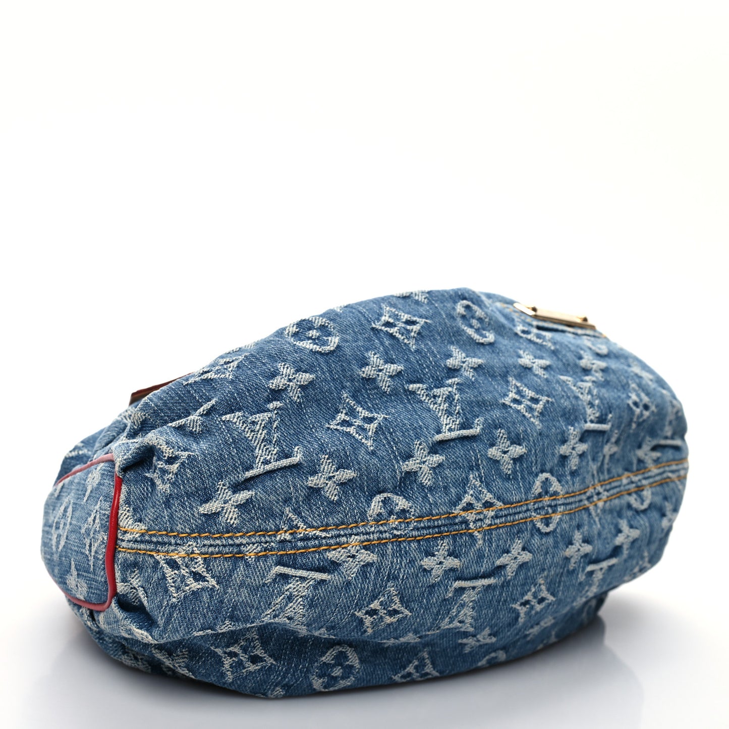 Monogram Denim Alligator Pleaty Blue Red