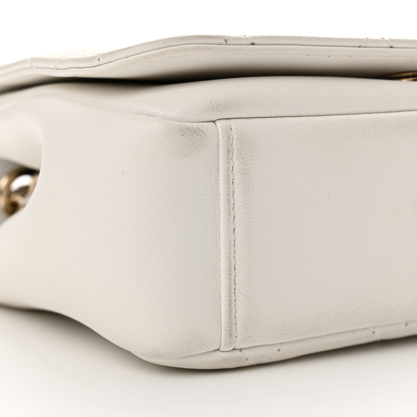 Lambskin Quilted Studded Beauty Begins Flap White