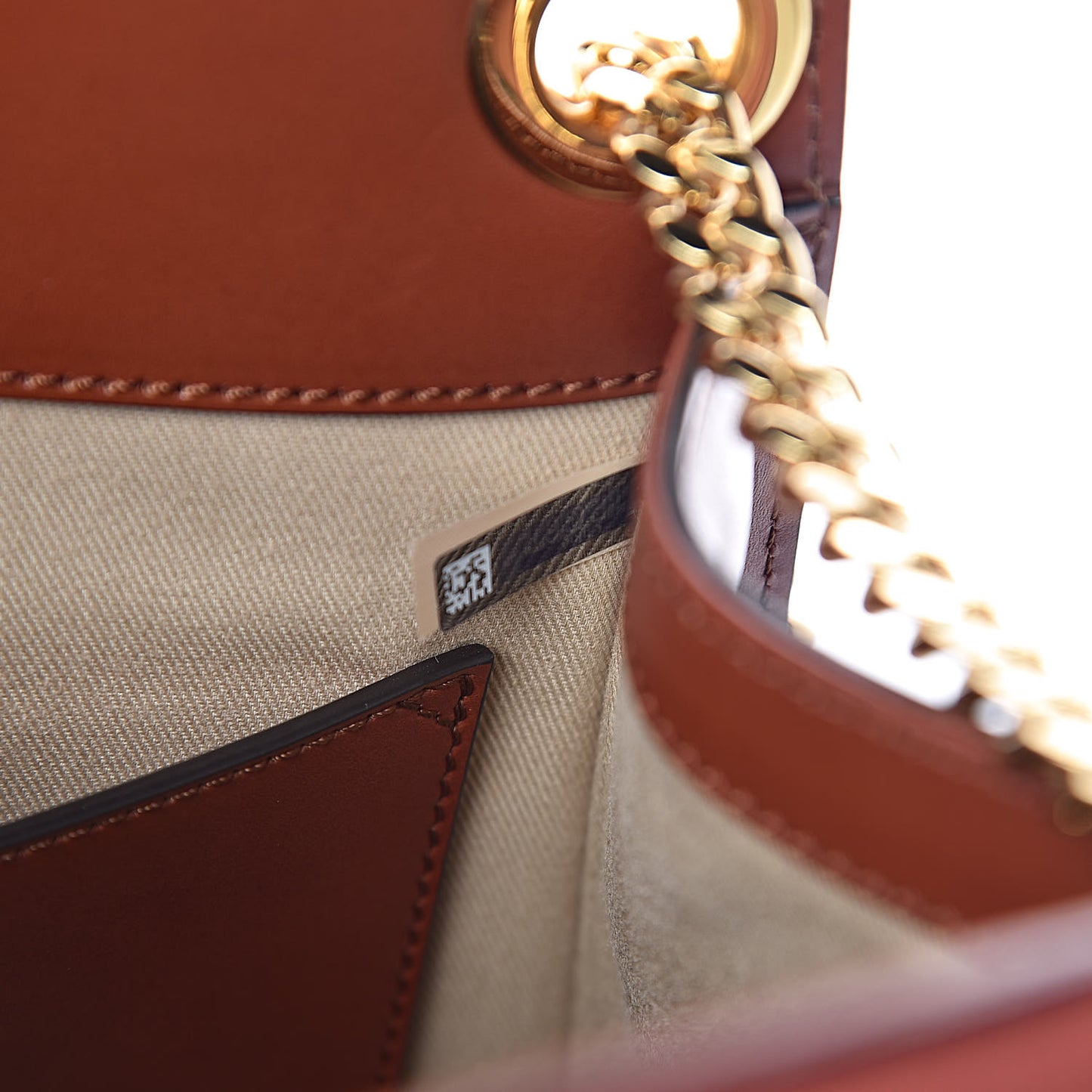 Shiny Calfskin Medium Annie Shoulder Bag Whiskey