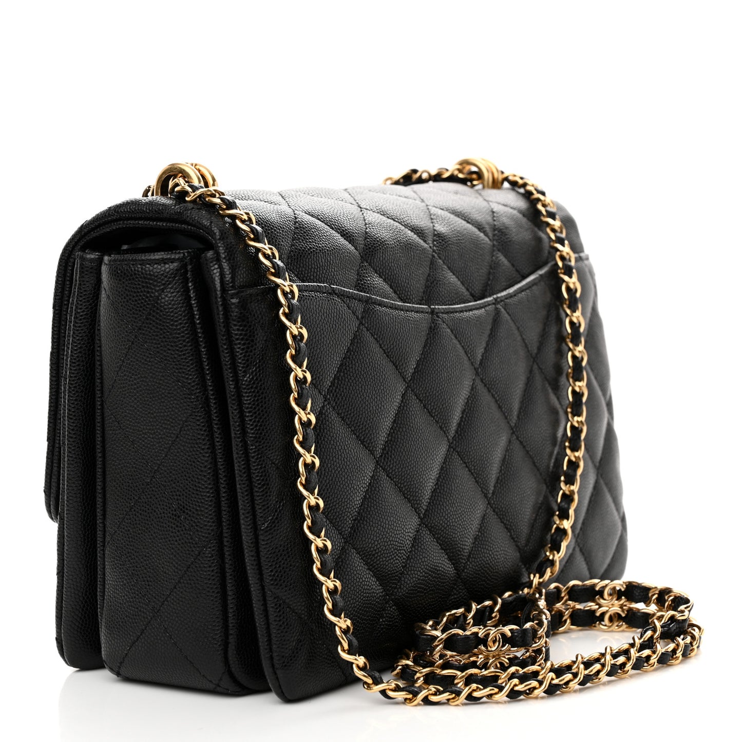 Caviar Quilted Coco First Flap Black