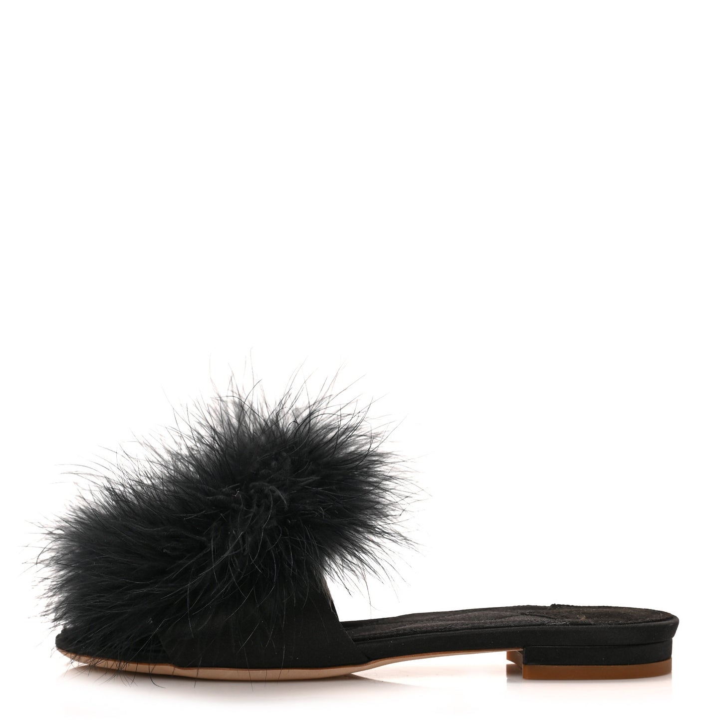 Fur Crystal LV Marilyn Flat Mule 36 Black