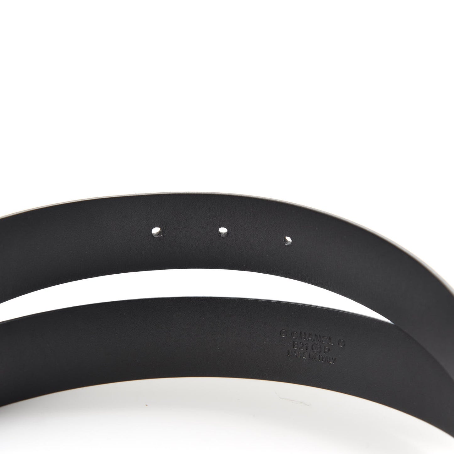 Calfskin CC Chain Belt 85 34 Black