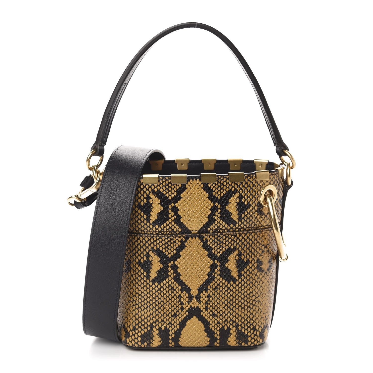 Chloe Python Embossed Calfskin Mini Roy Bucket Bag September Sun 630644 ...