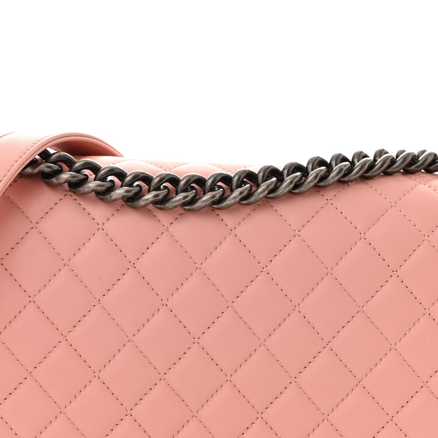 Lambskin Quilted New Medium Boy Flap Light Pink