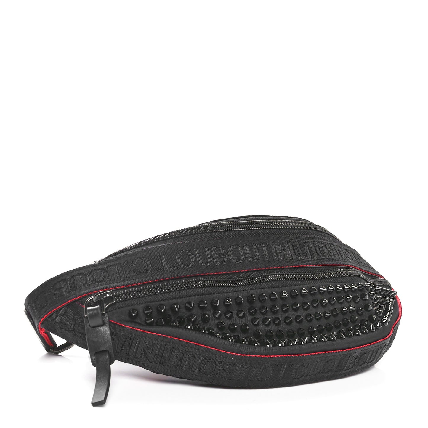 Calfskin Spiked Paris NYC Belt Bag Black
