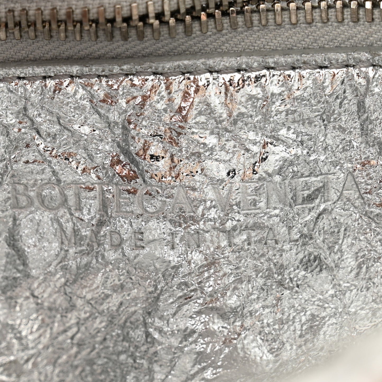 Metallic Lambskin Padded Cassette Crossbody Bag Silver