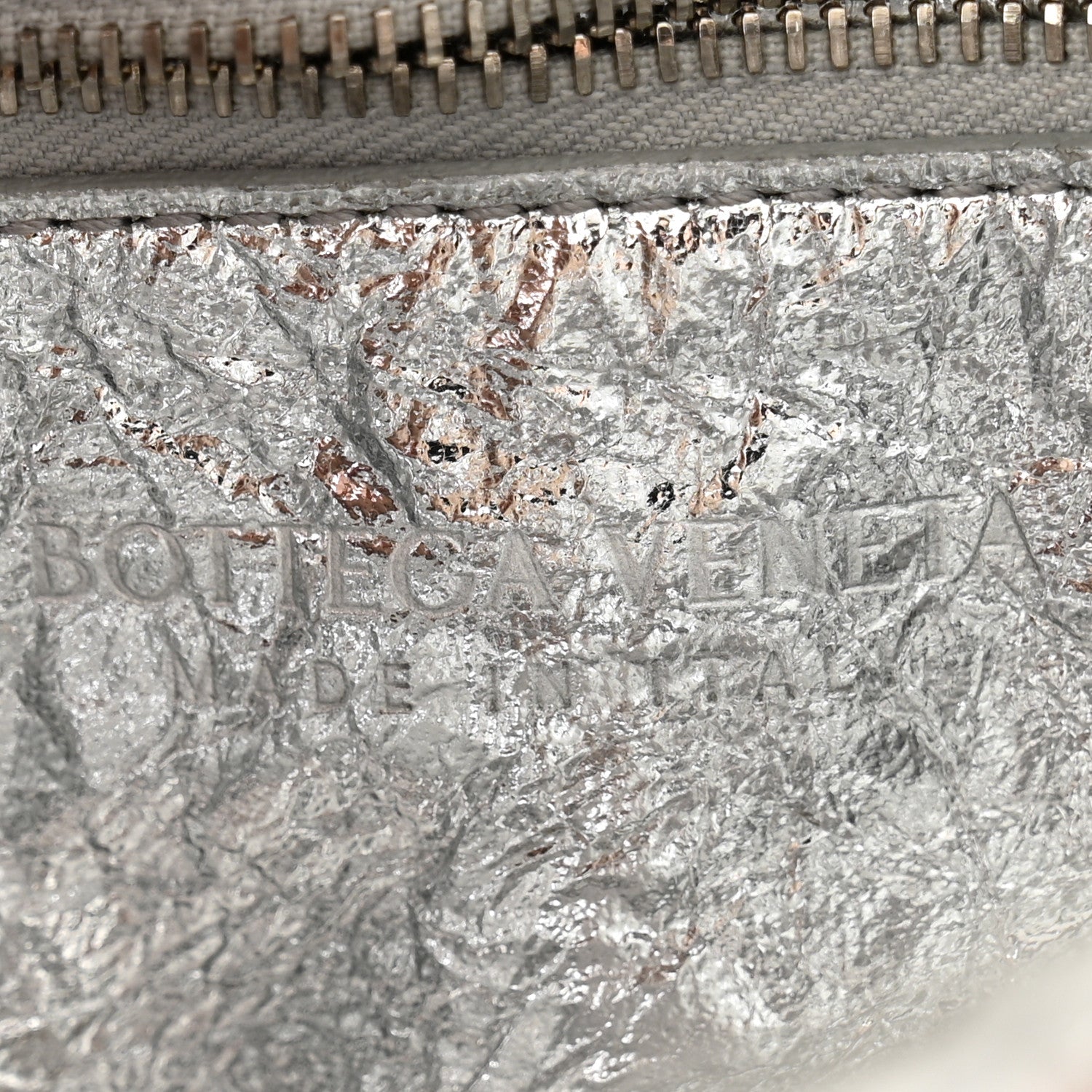 Bottega Veneta Metallic Lambskin Padded Cassette Crossbody Bag Silver 6 of 13