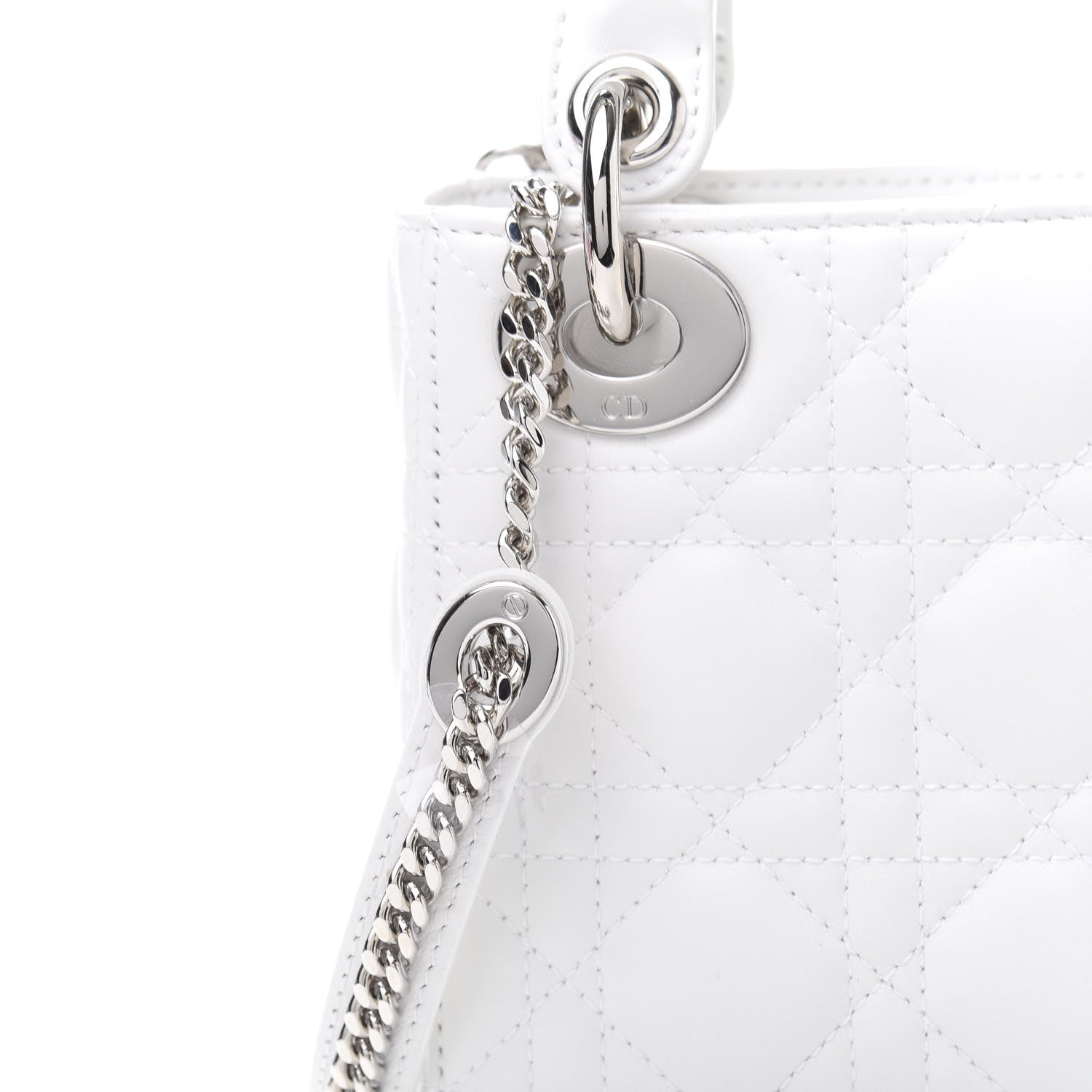 Christian Dior Lambskin Cannage Mini Lady Dior White 12 of 13