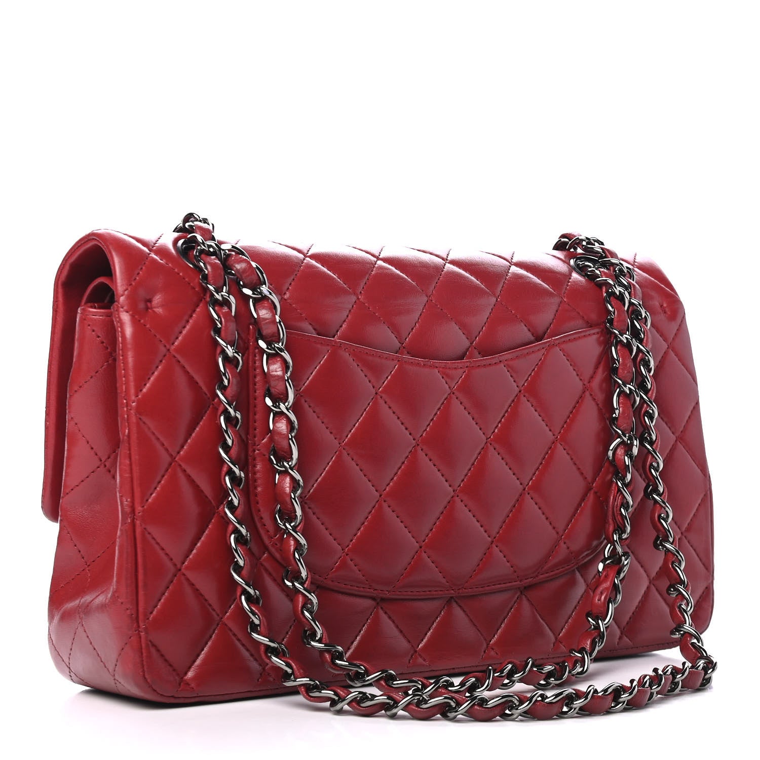 Chanel Lambskin Quilted Medium Double Flap Red 2 of 6